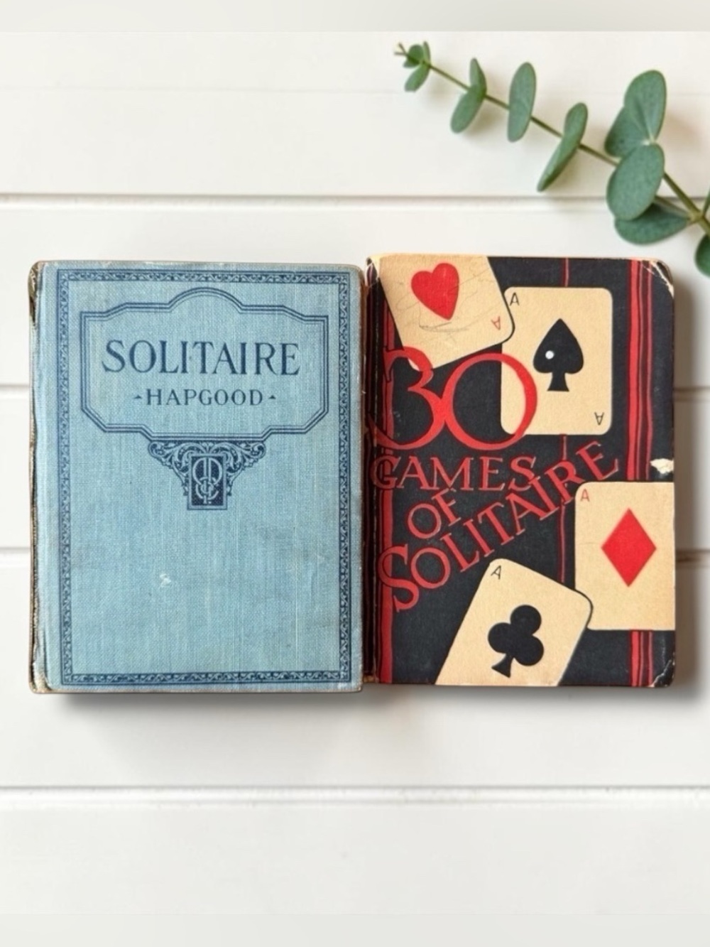 Vintage Solitaire Card Game Books Bundle - 1924 & 1928